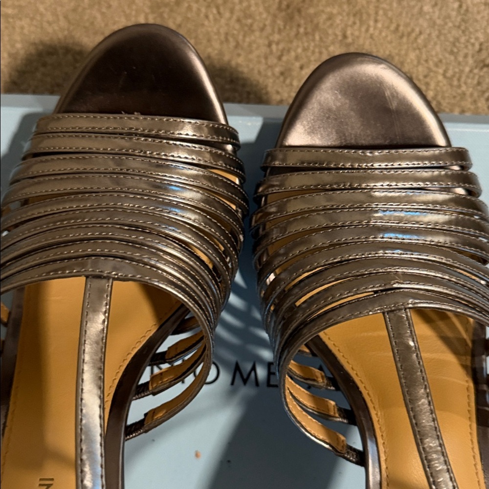 ANTONIO MELANI Women's Silver Strappy Heels - Picture 5 of 5